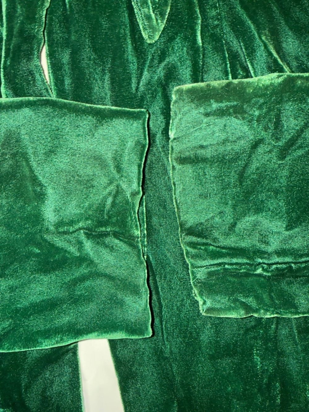 Vintage Green Velvet Bow Collar Open Front Cape Coat Medium 6 Queen of Gambit - Picture 5 of 12